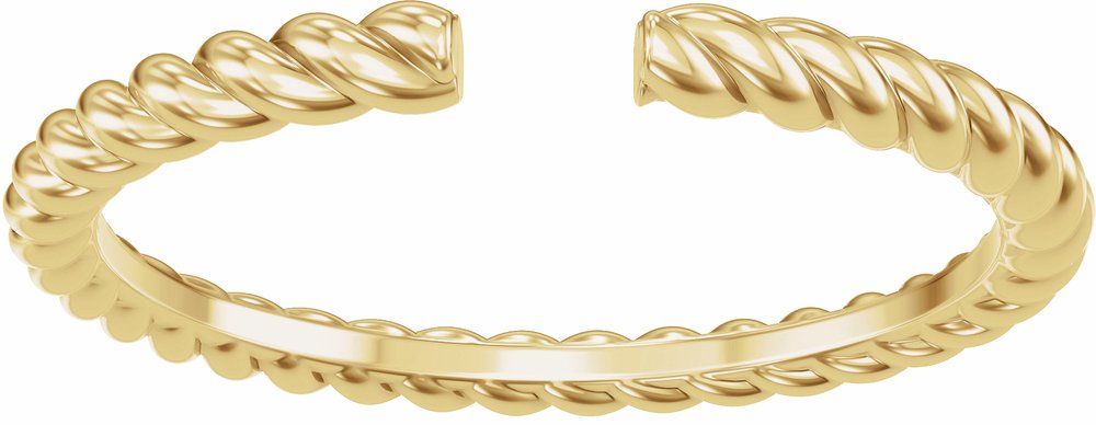 14K Yellow Gold Rope Open Band Size 6