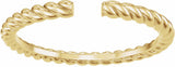 14K Yellow Gold Rope Open Band Size 6