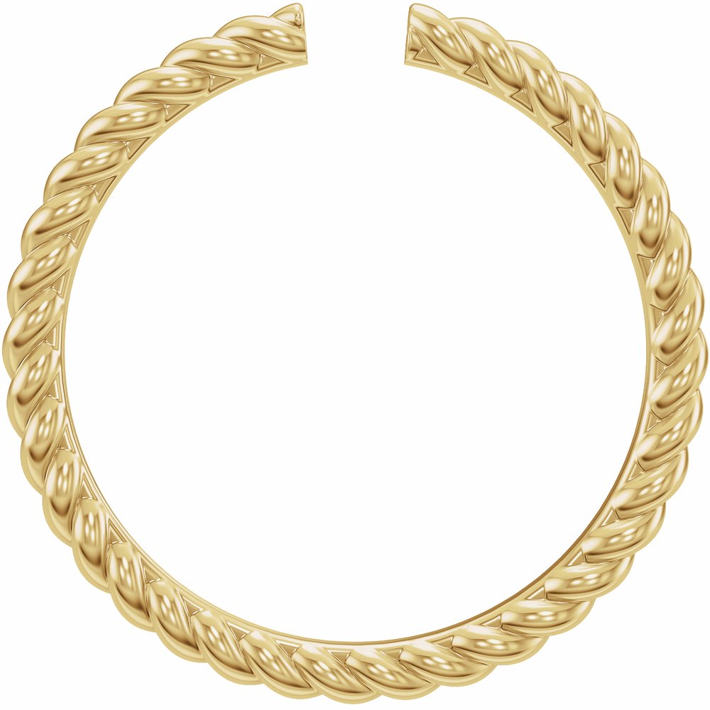 14K Yellow Gold Rope Open Band Size 6