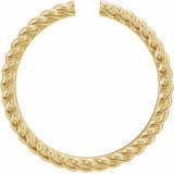 14K Yellow Gold Rope Open Band Size 6