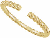 14K Yellow Gold Rope Open Band Size 6
