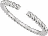 14K White Gold Rope Open Band Size 7