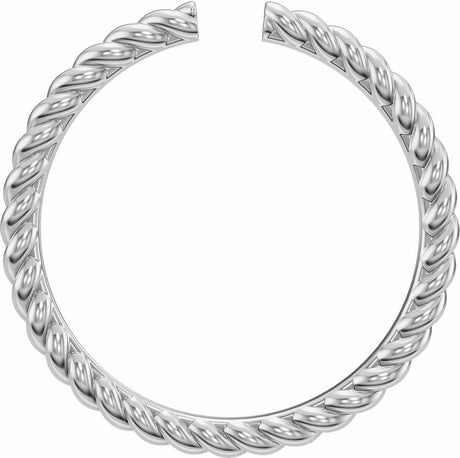 14K White Gold Rope Open Band Size 7