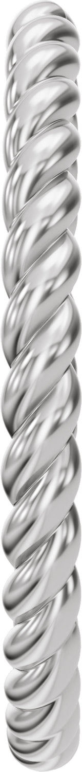 14K White Gold Rope Open Band Size 7
