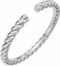 14K White Gold Rope Open Band Size 7