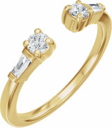 14K Yellow Gold 1/4 CTW Natural Diamond Open Band Size 7
