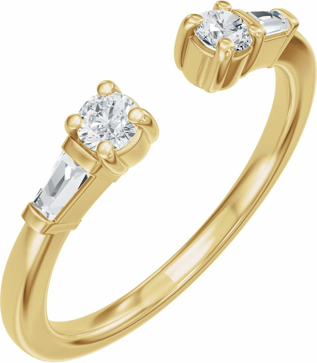14K Yellow Gold 1/4 CTW Natural Diamond Open Band Size 7