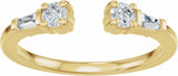 14K Yellow Gold 1/4 CTW Natural Diamond Open Band Size 7
