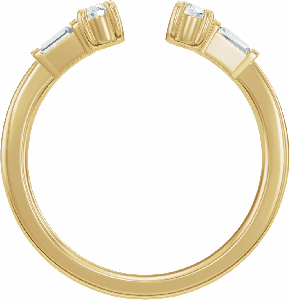 14K Yellow Gold 1/4 CTW Natural Diamond Open Band Size 7