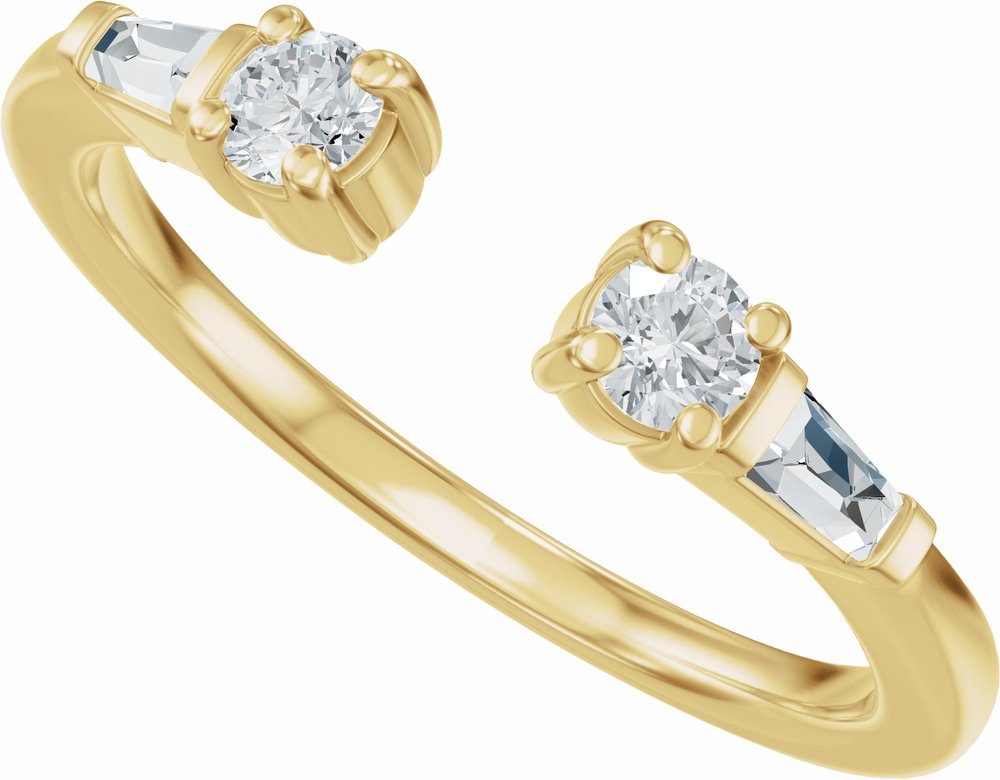 14K Yellow Gold 1/4 CTW Natural Diamond Open Band Size 7