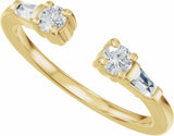 14K Yellow Gold 1/4 CTW Natural Diamond Open Band Size 7