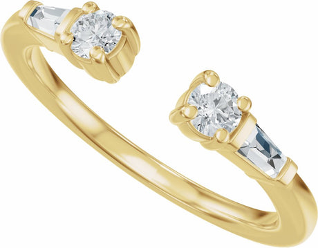 14K Yellow Gold 1/4 CTW Natural Diamond Open Band Size 7