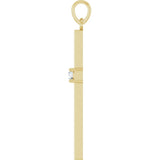 14K Yellow Gold .06 CT Lab-Grown Diamond Cross Pendant