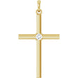 14K Yellow Gold .06 CT Lab-Grown Diamond Cross Pendant