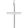 14K White Gold .06 CT Lab-Grown Diamond Cross Pendant