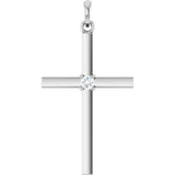 14K White Gold .06 CT Lab-Grown Diamond Cross Pendant