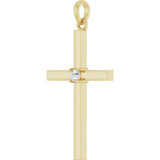 14K Yellow Gold .06 CT Lab-Grown Diamond Cross Pendant