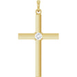 14K Yellow Gold 1/10 CT Lab-Grown Diamond Cross Pendant