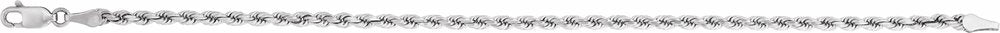 14K White Gold 2.8 mm Diamond-Cut Rope 7" Chain 