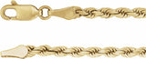 14K Yellow Gold 2.8 mm Diamond-Cut Rope 7" Chain 