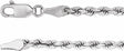 14K White Gold 2.8 mm Diamond-Cut Rope 7" Chain 