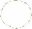 14K Yellow Gold Cultured White Freshwater Pearl 17" Necklace