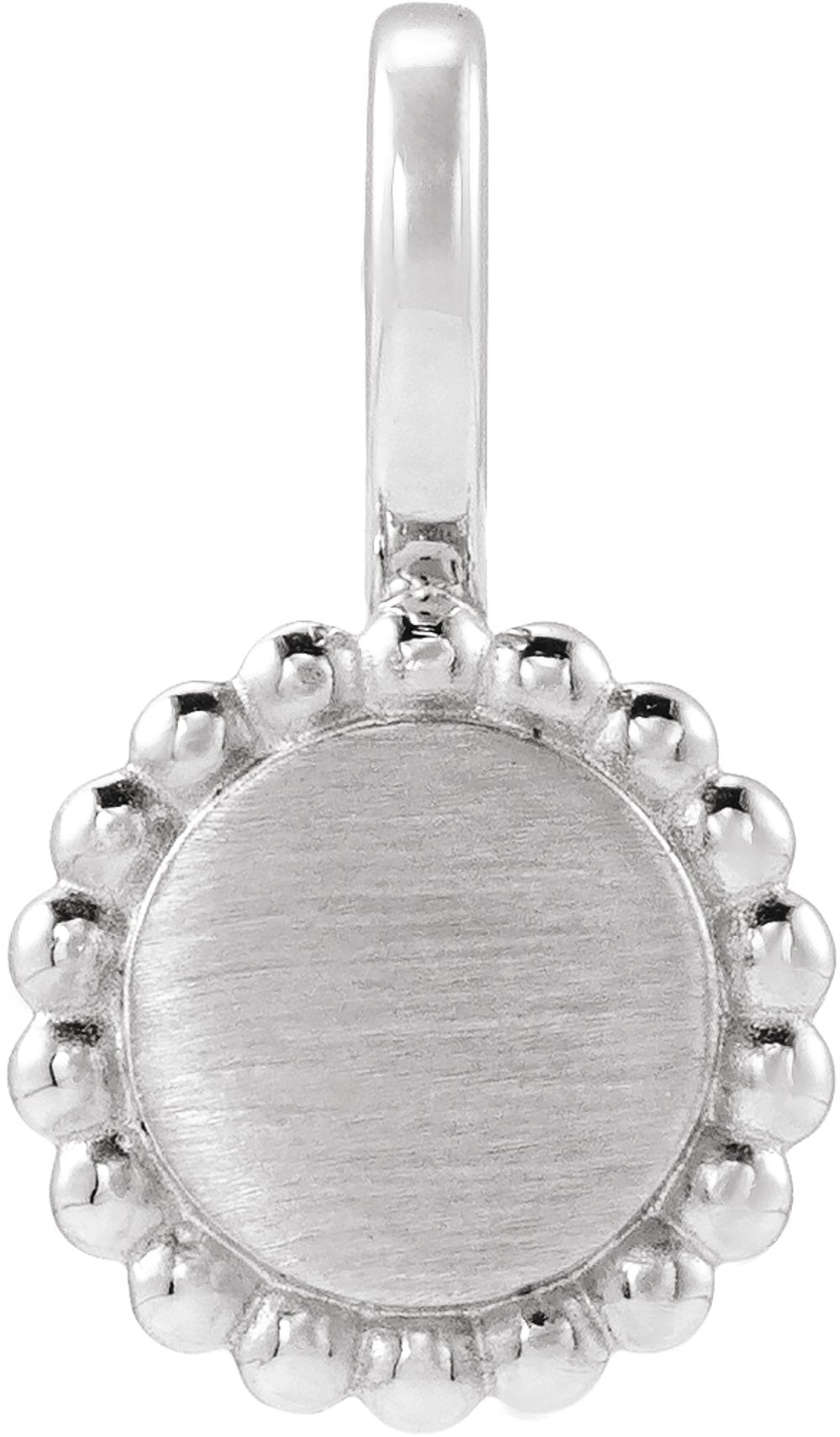 Sterling Silver Engravable Beaded Disc Charm/Pendant
