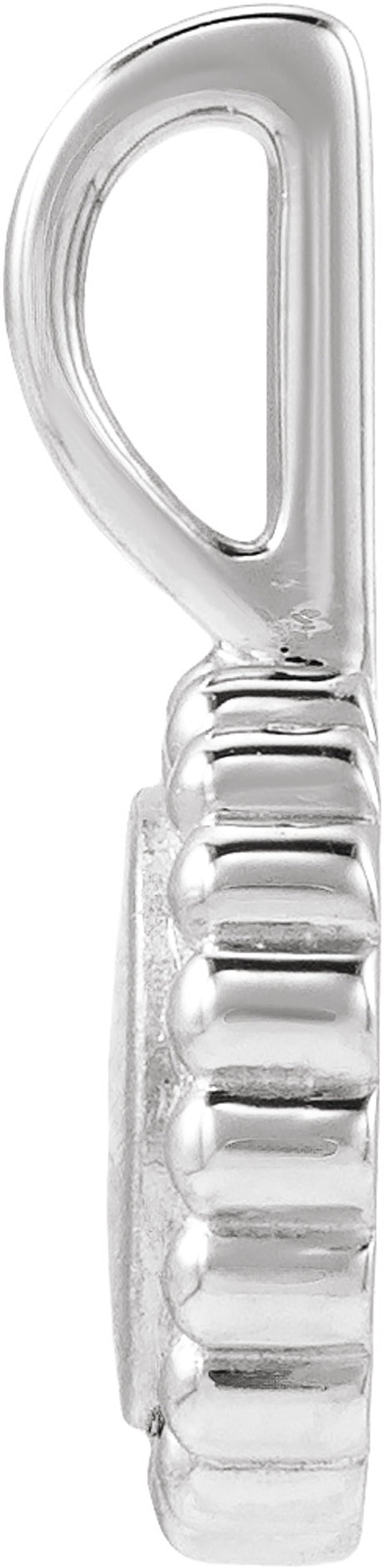 Sterling Silver Engravable Beaded Disc Charm/Pendant