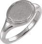 14K White Gold 10x8 mm Oval Vintage-Inspired Signet Ring