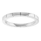 14K White Gold 2 mm Fluted Band Size 7
