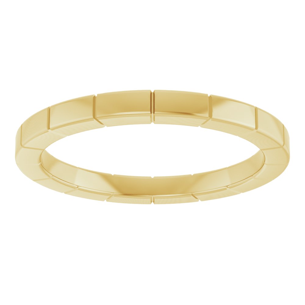 10K Yellow Gold 2 mm Fluted Band Size 7