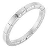 14K White Gold 2 mm Fluted Band Size 7