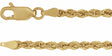 14K Yellow Gold 2.5 mm Rope 7" Chain 