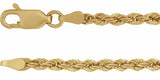 14K Yellow Gold 2.5 mm Rope 7" Chain 