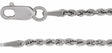 14K White Gold 1.5 mm Rope 7" Chain 