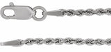 14K White Gold 1.5 mm Rope 7" Chain 