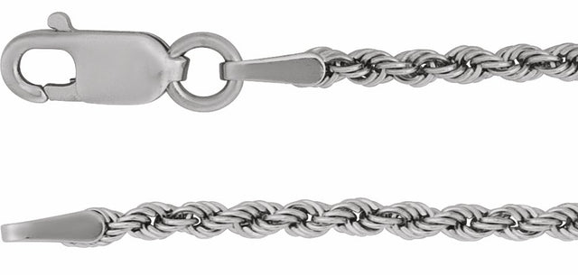 14K White Gold 1.5 mm Rope 7" Chain 