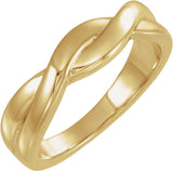 14K Yellow Gold Twisted Band Size 7