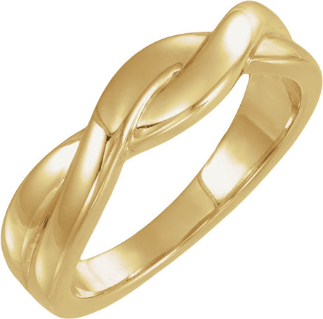 14K Yellow Gold Twisted Band Size 7