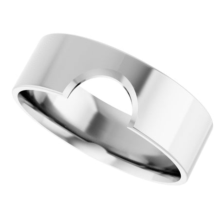 14K White Gold 6 mm Contour Band Size 7
