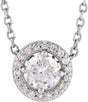 14K White Gold 3/8 CTW Natural Diamond Halo-Style 16" Necklace