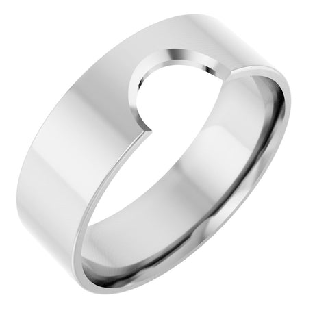 14K White Gold 6 mm Contour Band Size 7