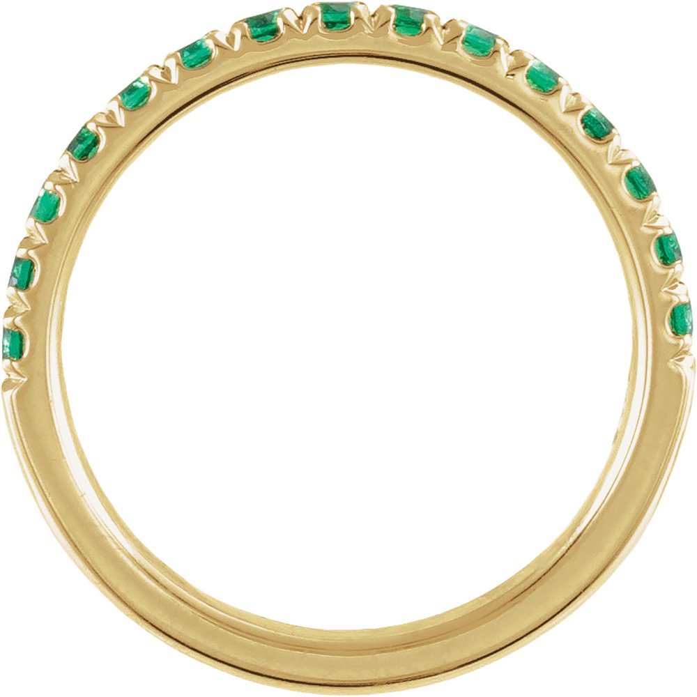 14K Yellow Gold Lab-Grown Emerald Stackable Ring