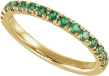 14K Yellow Gold Lab-Grown Emerald Stackable Ring