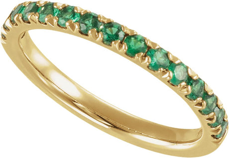 14K Yellow Gold Natural Emerald Stackable Ring