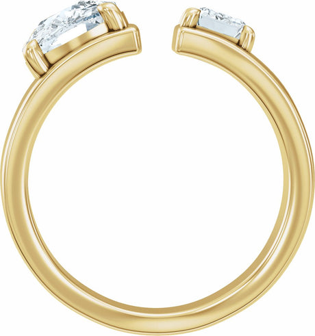 14K Yellow Gold 2 1/2 CTW Lab-Grown Diamond Two-Stone Engagement Ring