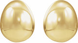 14K Yellow Gold Electroform Puffed Ball Stud Earrings