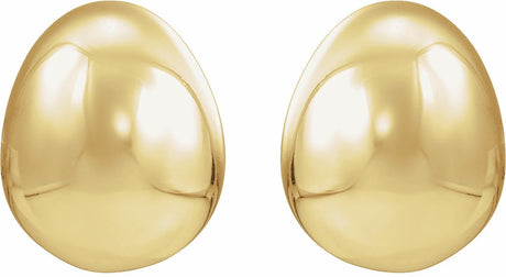 14K Yellow Gold Electroform Puffed Ball Stud Earrings