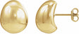 14K Yellow Gold Electroform Puffed Ball Stud Earrings