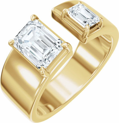 14K Yellow Gold 2 1/2 CTW Lab-Grown Diamond Two-Stone Engagement Ring